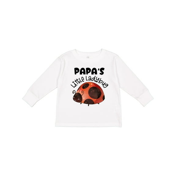 Inktastic Papa's Little Ladybug Boys or Girls Long Sleeve Toddler T-Shirt