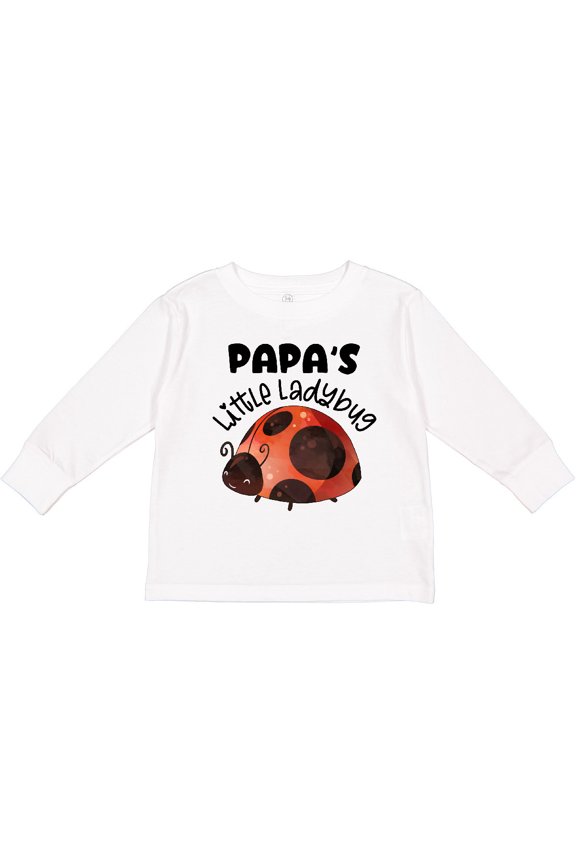 Papa's Little Ladybug Boys or Girls Long Sleeve Toddler T-Shirt