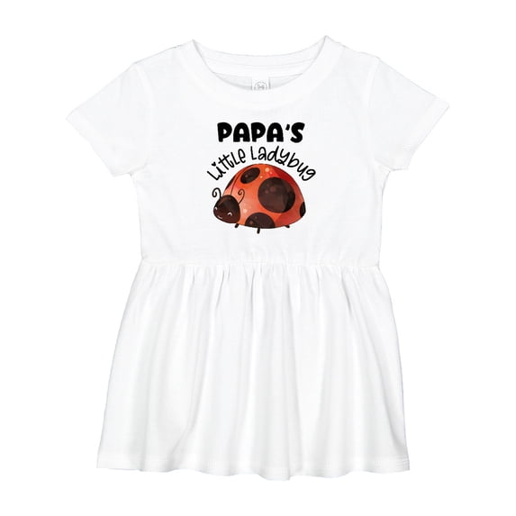 Inktastic Papa's Little Ladybug Girls Baby Dress