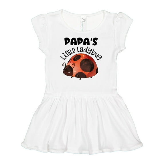 Inktastic Papa's Little Ladybug Girls Baby Dress