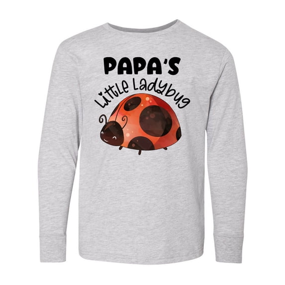 Inktastic Papa's Little Ladybug Long Sleeve Youth T-Shirt