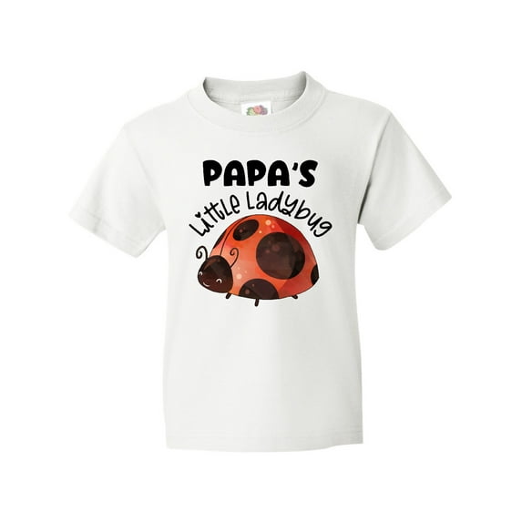 Inktastic Papa's Little Ladybug Youth T-Shirt