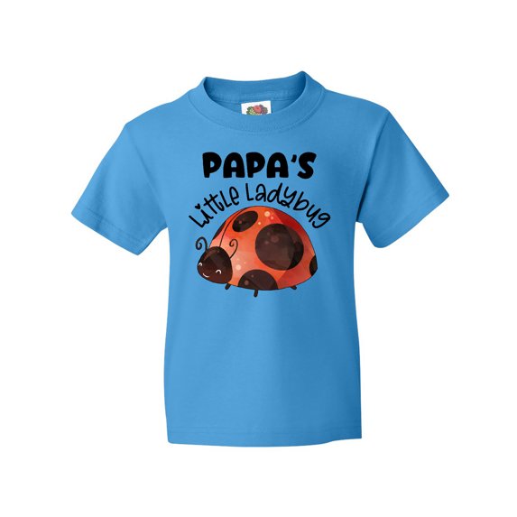 Inktastic Papa's Little Ladybug Youth T-Shirt