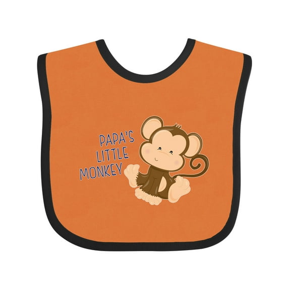Inktastic Papa's Little Monkey Boys or Girls Baby Bib