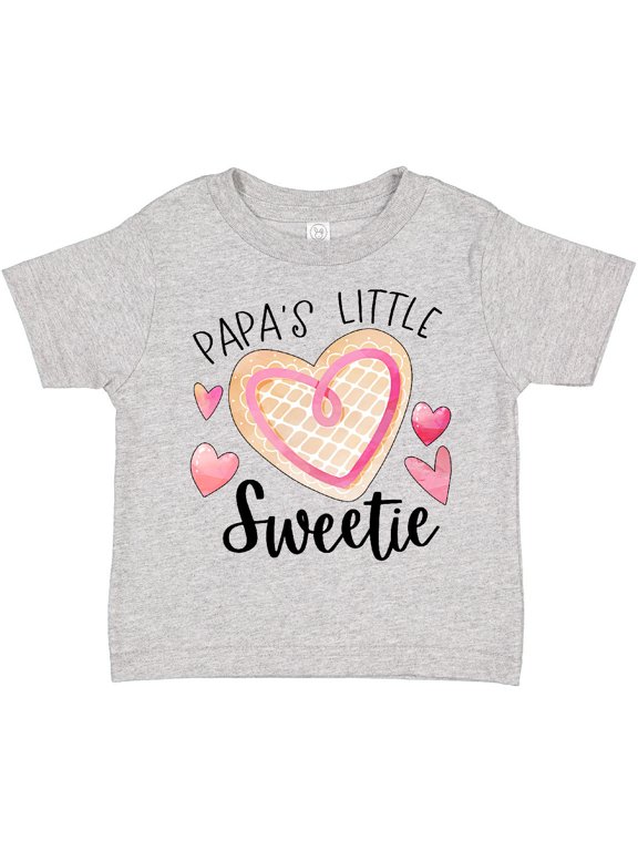 Papa's Little Sweetie with Pink Heart Cookie Boys or Girls Toddler T-Shirt