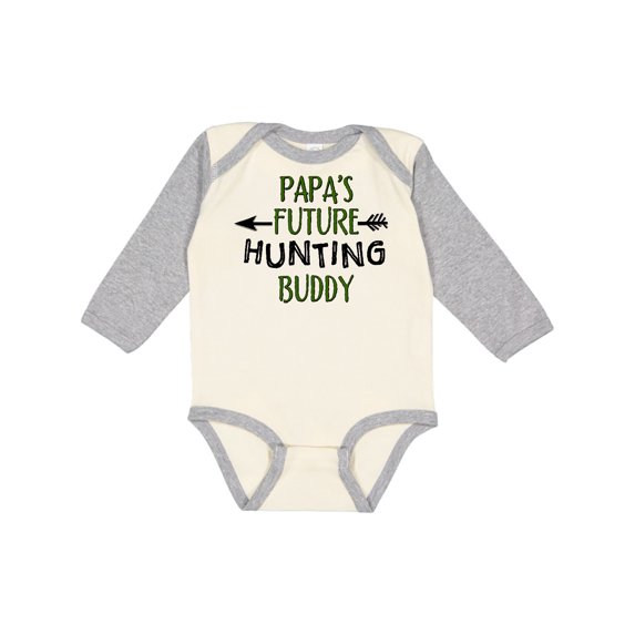 Inktastic Papas Future Hunting Buddy Boys or Girls Long Sleeve Baby Bodysuit