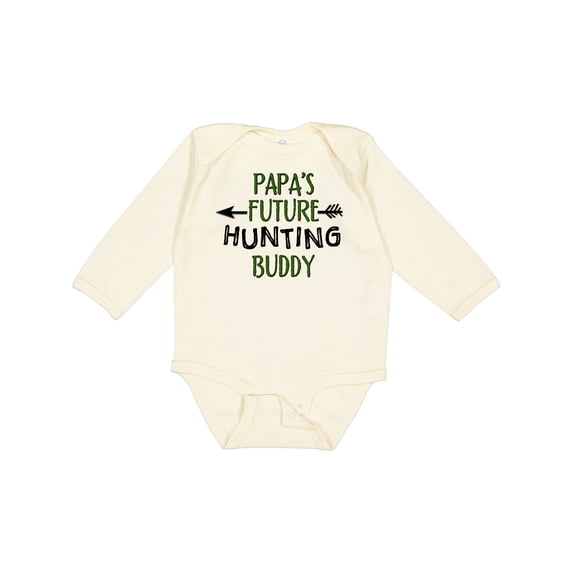 Inktastic Papas Future Hunting Buddy Boys or Girls Long Sleeve Baby Bodysuit