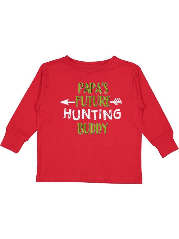 Papas Future Hunting Buddy Boys or Girls Long Sleeve Toddler T-Shirt