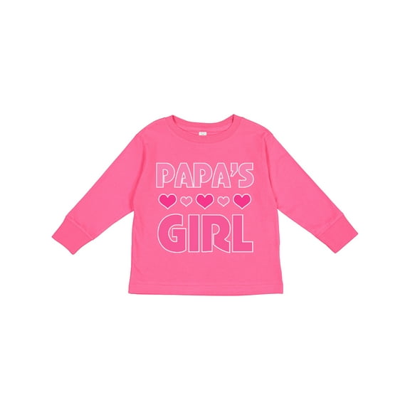 Inktastic Papas Girl Granddaughter Girls Long Sleeve Toddler T-Shirt