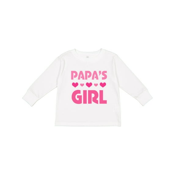 Inktastic Papas Girl Granddaughter Girls Long Sleeve Toddler T-Shirt