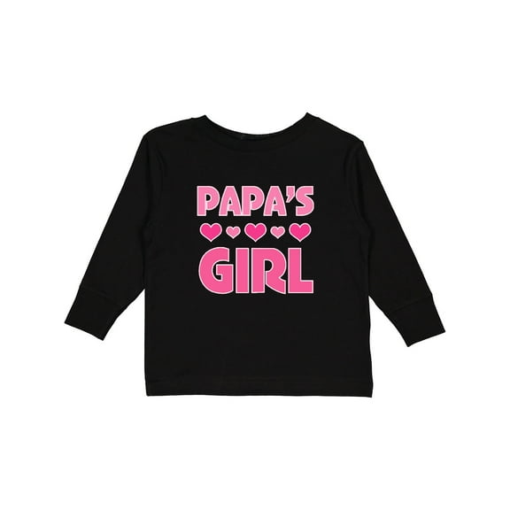 Inktastic Papas Girl Granddaughter Girls Long Sleeve Toddler T-Shirt