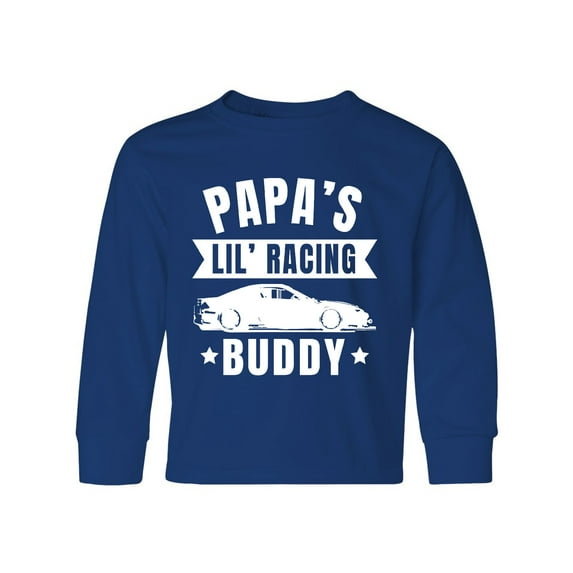 Inktastic Papas Lil Racing Buddy Long Sleeve Youth T-Shirt