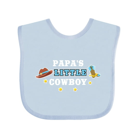 Inktastic Papas Little Cowboy with Cowboy Hat and Boots Boys Baby Bib