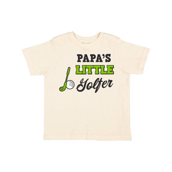 Inktastic Papas Little Golfer with Golf Club and Ball Boys or Girls Toddler T-Shirt