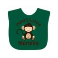 thumbnail image 1 of Inktastic Papas Little Monkey Boys Funny Boys or Girls Baby Bib, 1 of 4