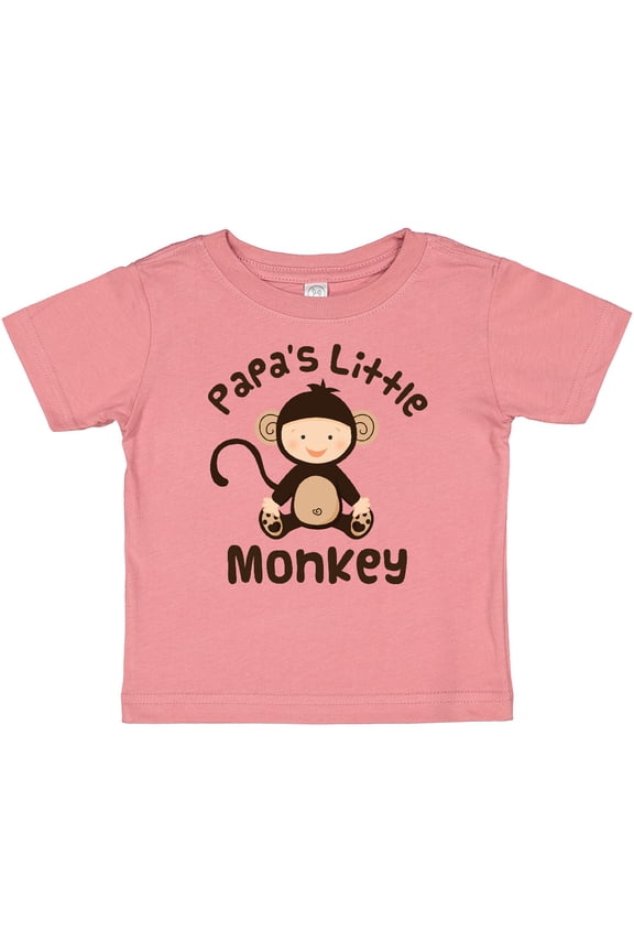Papas Little Monkey Boys Funny Boys or Girls Baby T-Shirt