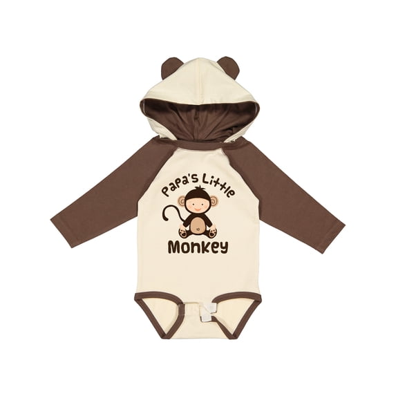 Inktastic Papas Little Monkey Boys Funny Boys or Girls Long Sleeve Baby Bodysuit
