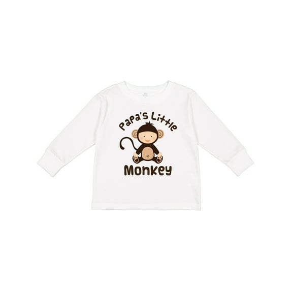 Inktastic Papas Little Monkey Boys Funny Boys or Girls Long Sleeve Toddler T-Shirt
