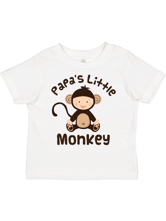 Papas Little Monkey Boys Funny Boys or Girls Toddler T-Shirt