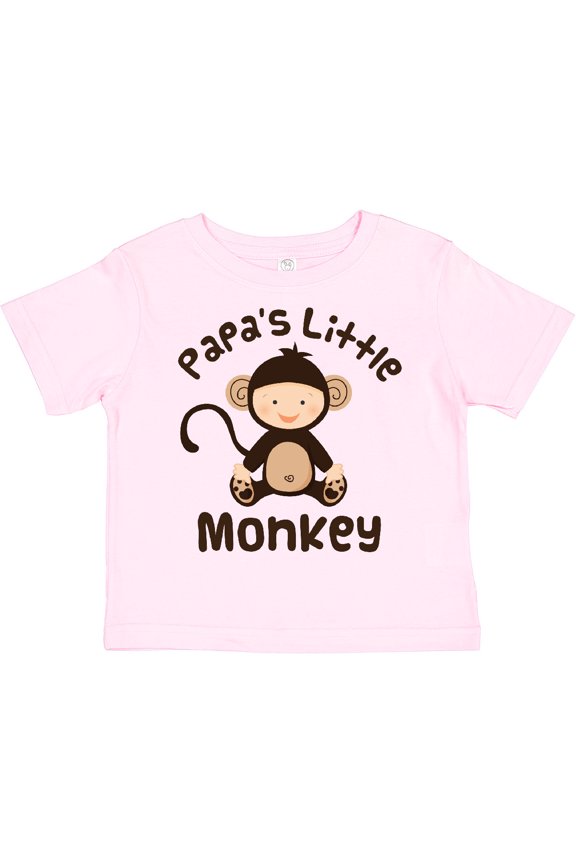 Papas Little Monkey Boys Funny Boys or Girls Toddler T-Shirt