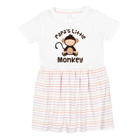 Inktastic Papas Little Monkey Boys Funny Girls Toddler Dress