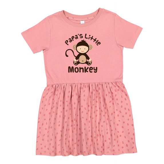 Inktastic Papas Little Monkey Boys Funny Girls Toddler Dress