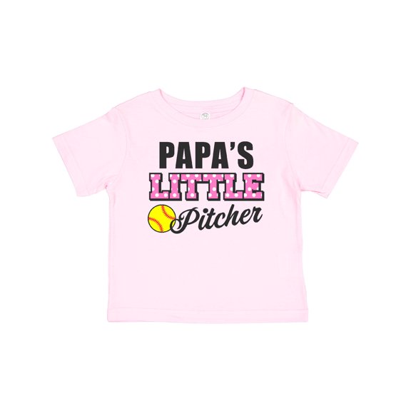 Inktastic Papas Little Pitcher Softball Girls Baby T-Shirt