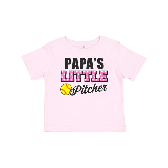 Inktastic Papas Little Pitcher Softball Girls Baby T-Shirt