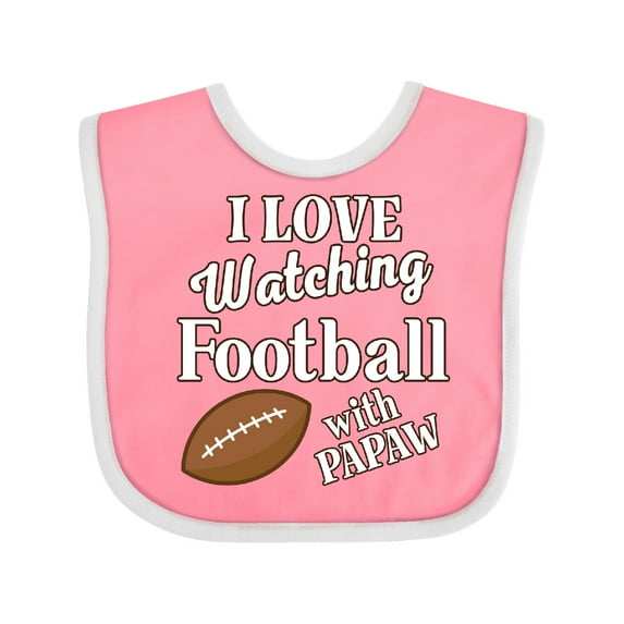 Inktastic Papaw Football Grandson Boys or Girls Baby Bib