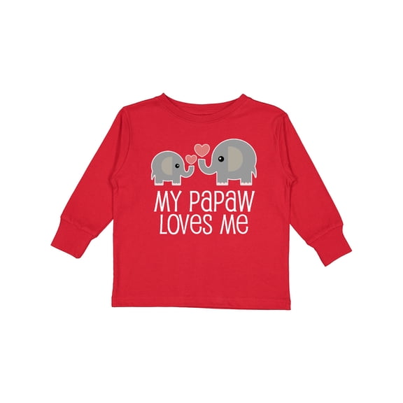 Inktastic Papaw Grandpa Loves Me Gift Boys or Girls Long Sleeve Toddler T-Shirt