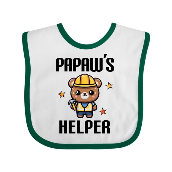 Inktastic Papaw Helper Grandson Boys Baby Bib