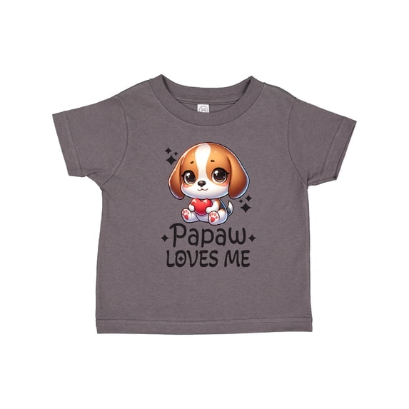 Inktastic Papaw Loves Me Grandchild Puppy Boys or Girls Toddler T-Shirt
