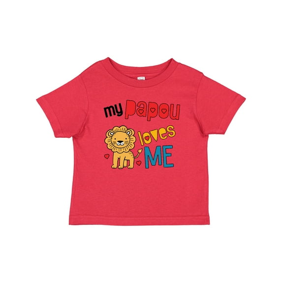 Inktastic Papou Loves Me Grandson Lion Boys Baby T-Shirt