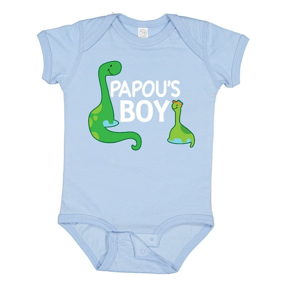 Inktastic Papou's Boy Grandson Dinosaur Boys Baby Bodysuit