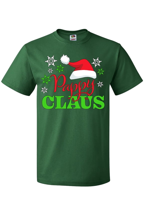 Pappy Claus with Christmas Santa Hat and Snowflakes T-Shirt