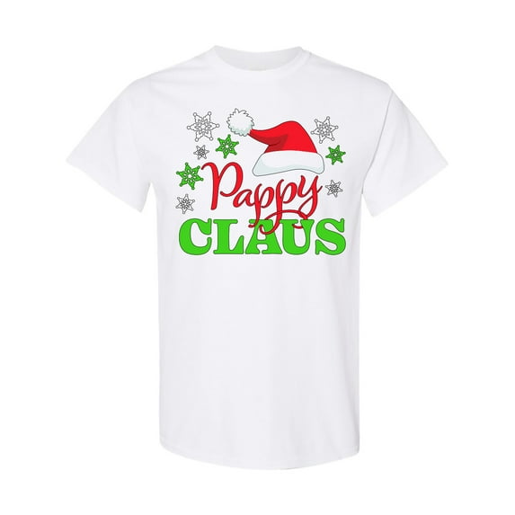 Inktastic Pappy Claus with Christmas Santa Hat and Snowflakes T-Shirt