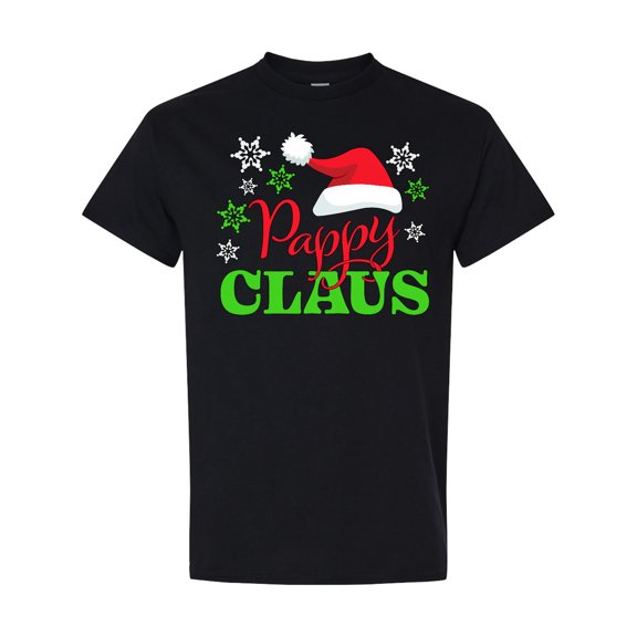 Inktastic Pappy Claus with Christmas Santa Hat and Snowflakes T-Shirt