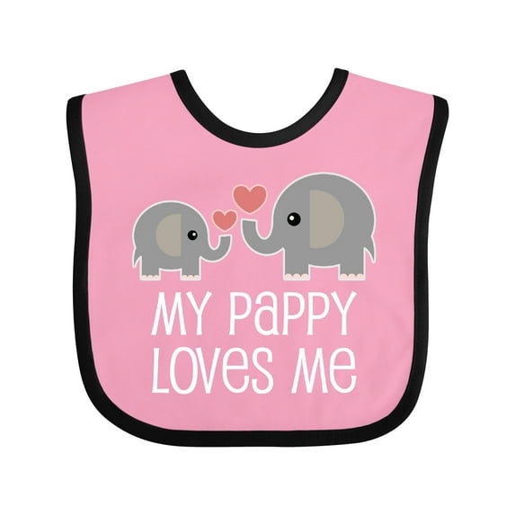 Inktastic Pappy Loves Me Grandson Boys or Girls Baby Bib