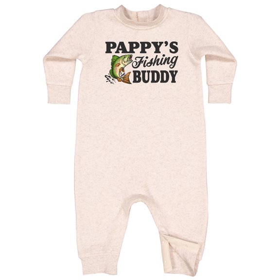 Inktastic Pappy's Fishing Buddy Baby Fleece Romper
