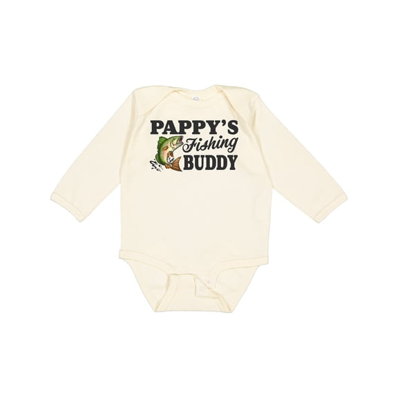 Inktastic Pappy's Fishing Buddy Boys Long Sleeve Baby Bodysuit