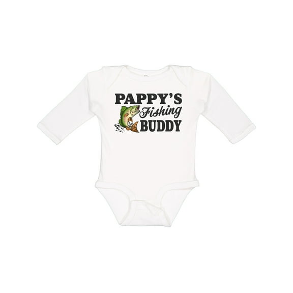 Inktastic Pappy's Fishing Buddy Boys Long Sleeve Baby Bodysuit