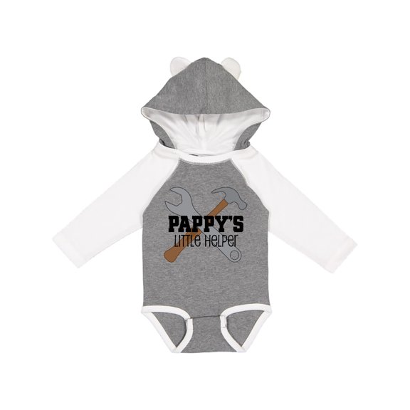 Inktastic Pappy's Little Helper Grandchild Boys Long Sleeve Baby Bodysuit