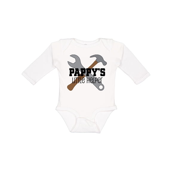 Inktastic Pappy's Little Helper Grandchild Boys Long Sleeve Baby Bodysuit