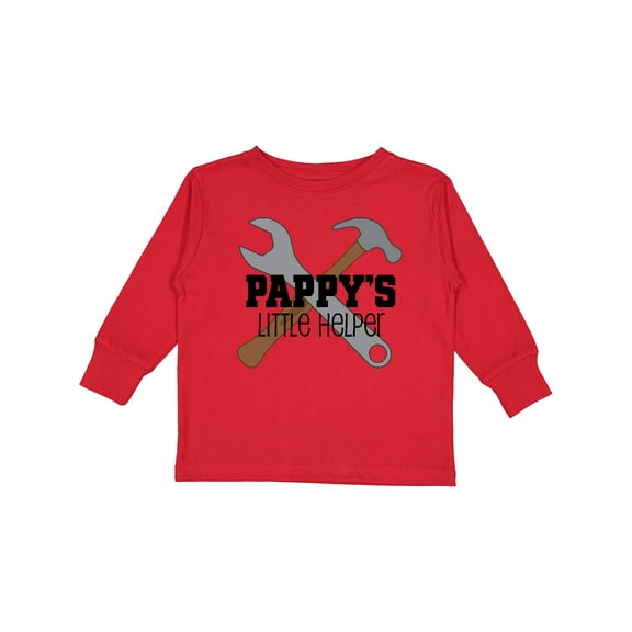 Inktastic Pappy's Little Helper Grandchild Boys Long Sleeve Toddler T-Shirt