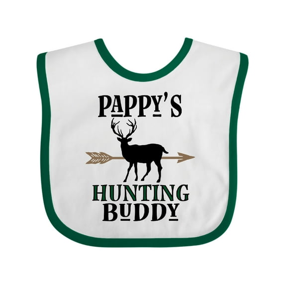 Inktastic Pappys Hunting Buddy Bow Hunter Boys or Girls Baby Bib