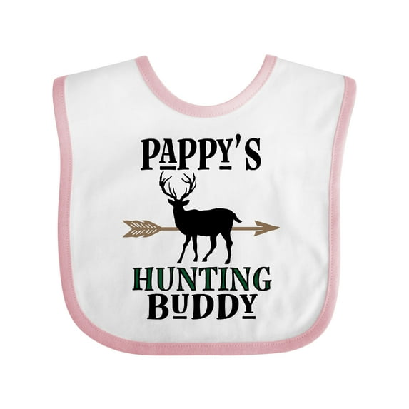 Inktastic Pappys Hunting Buddy Bow Hunter Boys or Girls Baby Bib