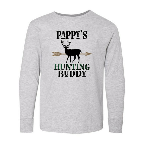 Inktastic Pappys Hunting Buddy Bow Hunter Long Sleeve Youth T-Shirt
