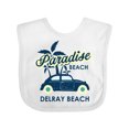thumbnail image 1 of Inktastic Paradise Beach in Delray Beach with Palm Trees and Car Boys or Girls Baby Bib, 1 of 4