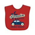 thumbnail image 1 of Inktastic Paradise Beach in Delray Beach with Palm Trees and Car Boys or Girls Baby Bib, 1 of 4