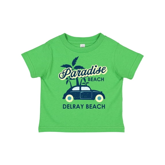 Inktastic Paradise Beach in Delray Beach with Palm Trees and Car Boys or Girls Toddler T-Shirt
